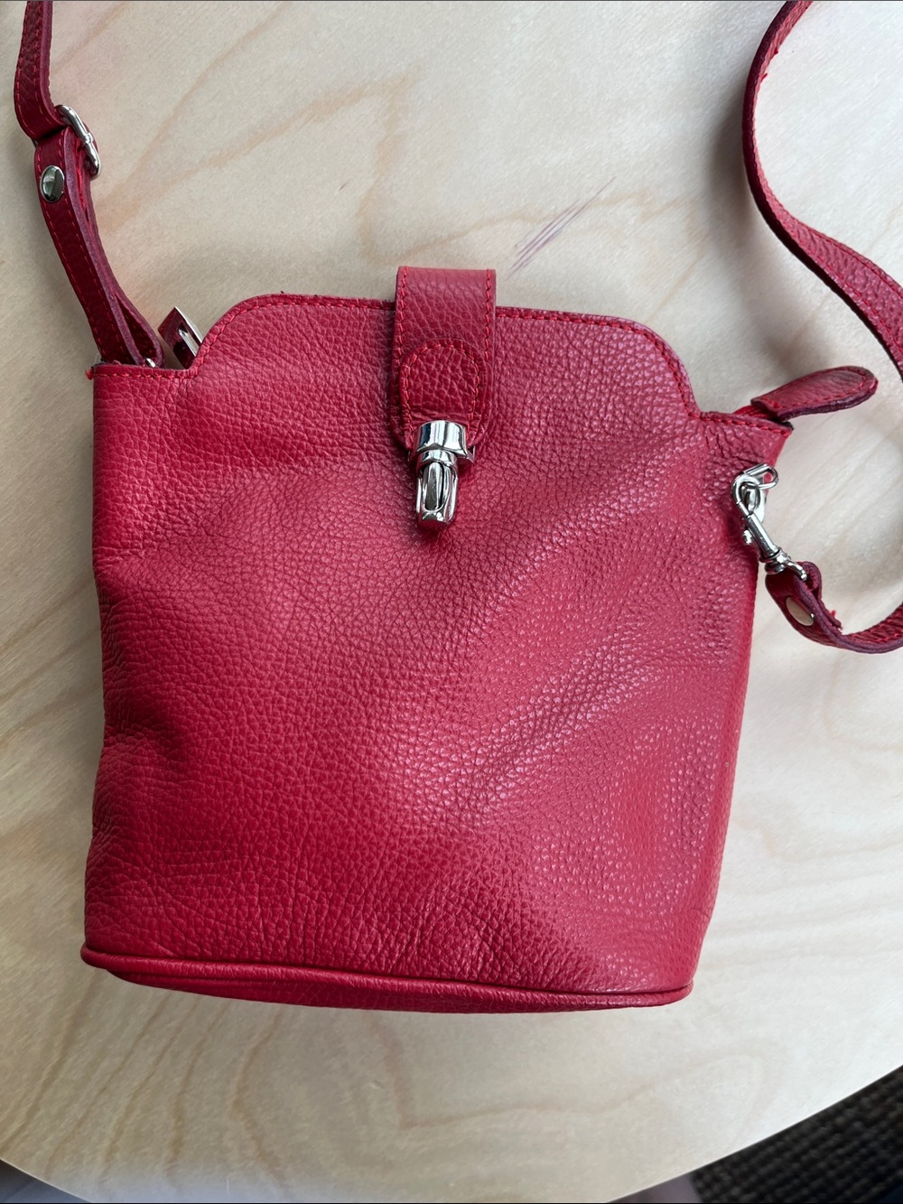 Unbranded Red Pebbled Leather Bag